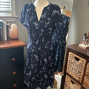 Rebecca Taylor Floral Mini Dress | Navy | Size 4